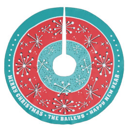 Anpassningsbar Atomic Sputnik Mid Century Modern Julgransmatta Borstad Polyester