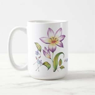 Anpassningsbar att göra Lila Blommigt Kaffemugg