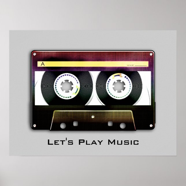 Anpassningsbar Audio för Retro Compact-kassett Pos Poster (Framsidan)