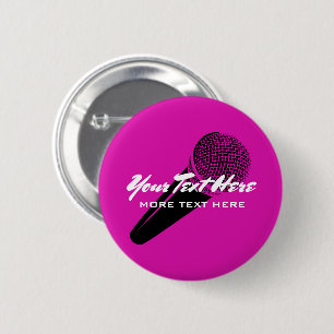 Anpassningsbar audio mikrofonkaraoke pinback-knapp knapp