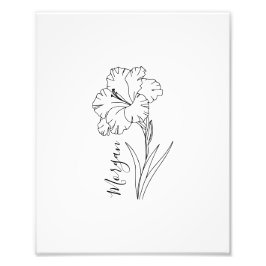 Anpassningsbar August Gladiolus Birth Flower Gift Fototryck