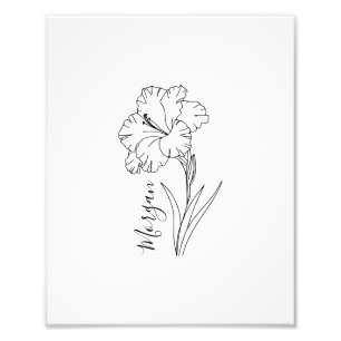 Anpassningsbar August Gladiolus Birth Flower Gift Fototryck