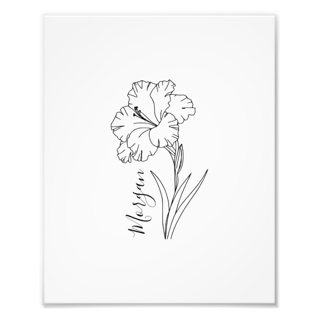 Anpassningsbar August Gladiolus Birth Flower Gift  Fototryck (Framsidan)