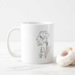 Anpassningsbar August Gladiolus Birth Flower Gift  Kaffemugg
