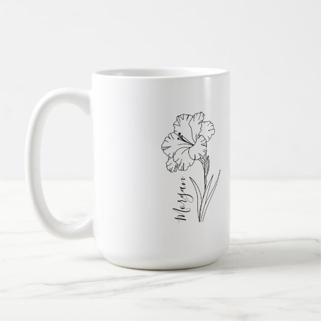 Anpassningsbar August Gladiolus Birth Flower Gift  Kaffemugg (Vänster)