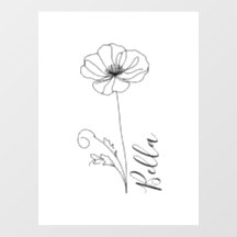 Anpassningsbar August Poppy Birth Flower Gift for 