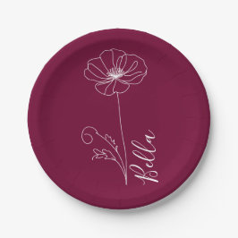 Anpassningsbar August Poppy Birth Flower Gift for 