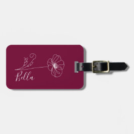 Anpassningsbar August Poppy Birth Flower Gift for Bagagebricka