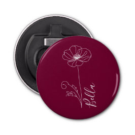 Anpassningsbar August Poppy Birth Flower Gift for  Flasköppnare