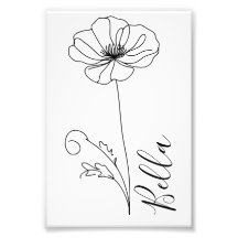 Anpassningsbar August Poppy Birth Flower Gift for