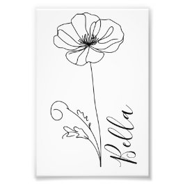 Anpassningsbar August Poppy Birth Flower Gift for Fototryck
