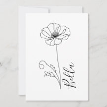 Anpassningsbar August Poppy Birth Flower Gift for