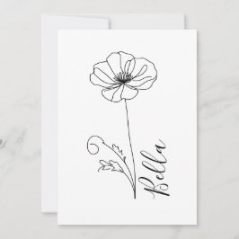 Anpassningsbar August Poppy Birth Flower Gift for Inbjudningar