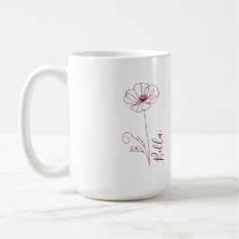 Anpassningsbar August Poppy Birth Flower Gift for Kaffemugg