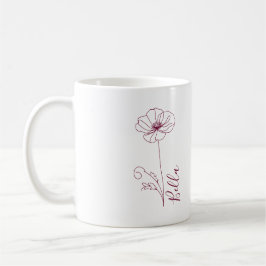 Anpassningsbar August Poppy Birth Flower Gift for Kaffemugg