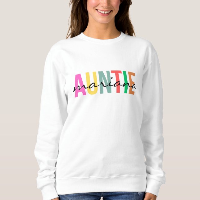 Anpassningsbar Auntie Namn T-Shirt (Framsida)