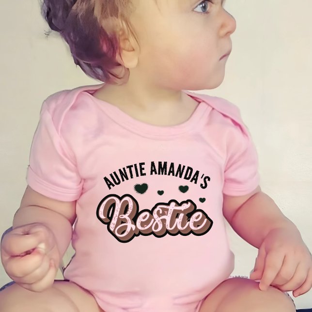 Anpassningsbar Auntie's Bestie Baby Bodykostym T Shirt (Skapare uppladdad)