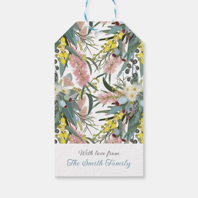 Anpassningsbar Aussie Native Bush Blooms Presentetikett (Baksidan)