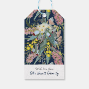 Anpassningsbar Aussie Native Bush Blooms Royal Blu Presentetikett