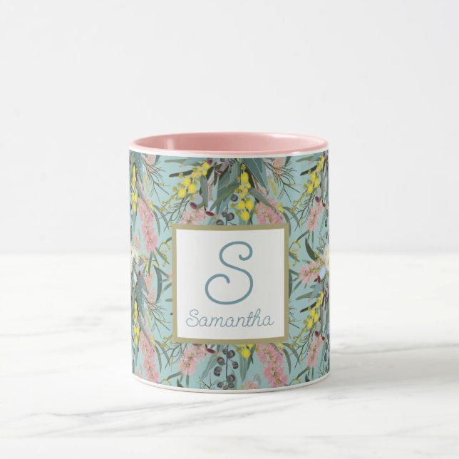 Anpassningsbar Aussie Native Bush Blooms, sommarbl Mugg (Center)