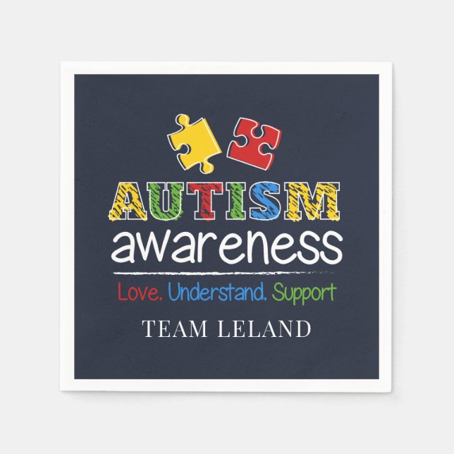 Anpassningsbar Autism Awareness Kärlek förstår sup Pappersservett (Framsidan)