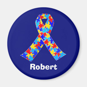 Anpassningsbar Autism Awareness Ribbon Blue Person Magnet
