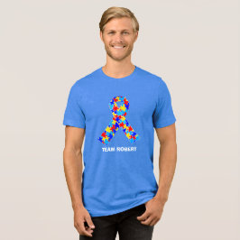 Anpassningsbar Autism Awareness Ribbon Blue T Shirt
