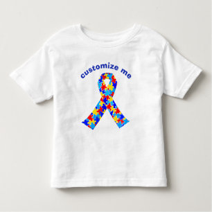 Anpassningsbar Autism Awareness Ribbon Puzzle Biet T Shirt