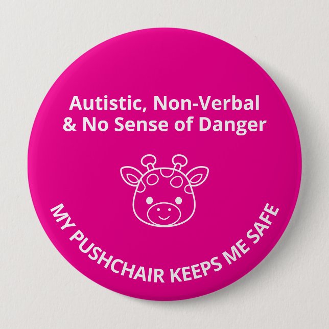 Anpassningsbar Autism Icke-Verbal/Ingen Farokänsla Knapp (Framsida)