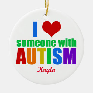 Anpassningsbar Autism Kärlek Julgransprydnad Keramik