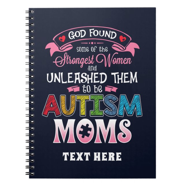 Anpassningsbar Autism Mammor Strongest Women Inspi Anteckningsbok (Framsidan)