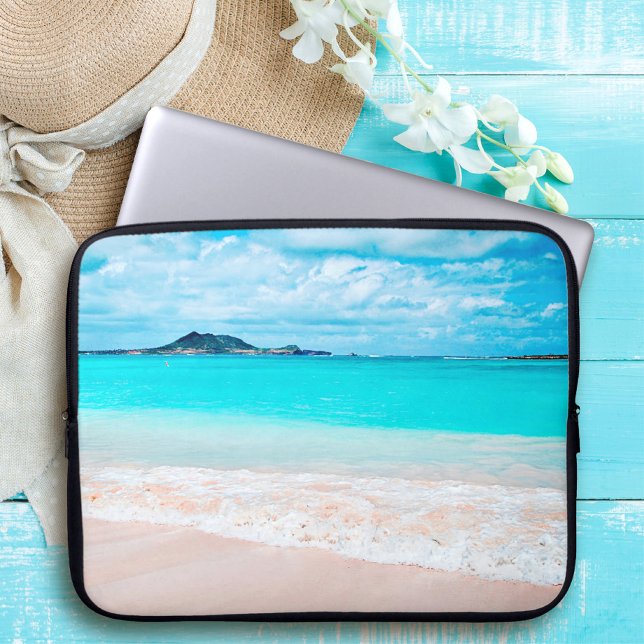 Anpassningsbar av akvatjon och sandstrandfoto, mon laptop sleeve (Skapare uppladdad)