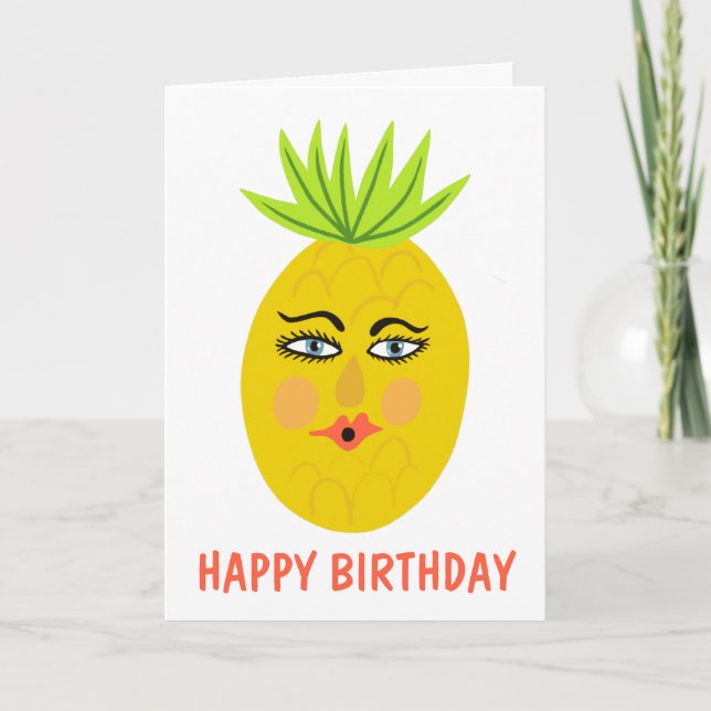 Anpassningsbar av ananas, vit, vit kort (Framsida)