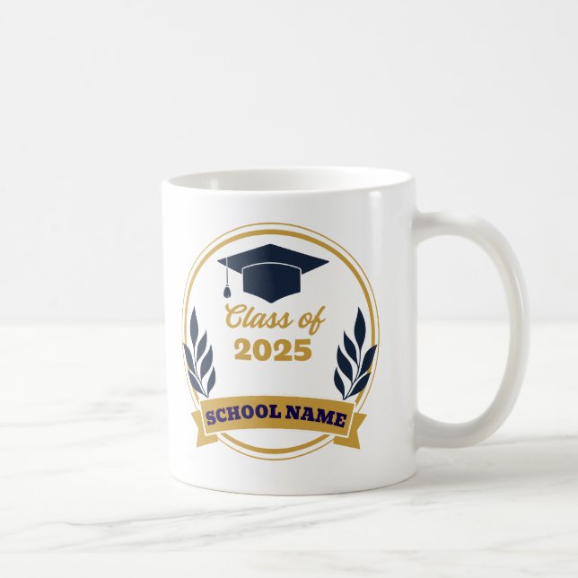 Anpassningsbar av [År] Studenten och Namn Kaffemugg (Höger)