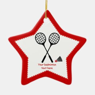 Anpassningsbar av badmintongåvor, racquet och shut julgransprydnad keramik