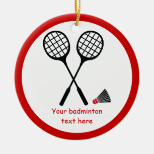 Anpassningsbar av badmintongåvor, racquet och shut julgransprydnad keramik