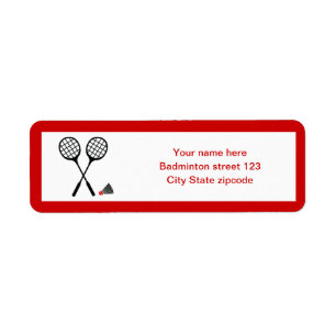 Anpassningsbar av badmintongåvor, racquet och shut returadress etikett