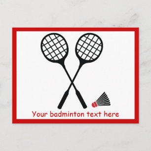 Anpassningsbar av badmintongåvor, racquet och shut vykort