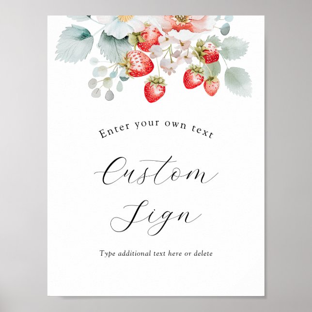 Anpassningsbar av Berry Sweet Strawberry Poster (Framsidan)