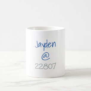 Anpassningsbar av blått postnummer för Universitet Kaffemugg