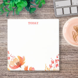 Anpassningsbar av Blommigt med enkel vattenfärg Post-it Block