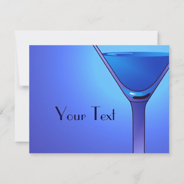 Anpassningsbar av Blue Martini Cocktail Meddelande (Framsida)