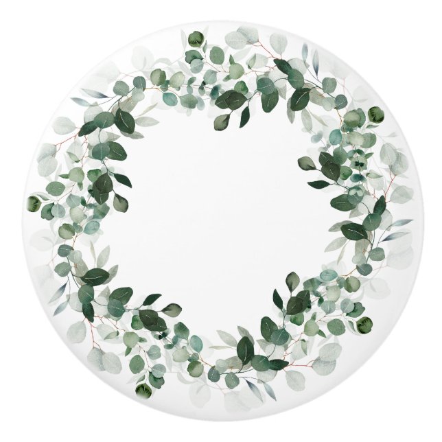 ANPASSNINGSBAR AV BOTANISK WREATH WHITE-GRÖNT KNOPP (Framsidan)