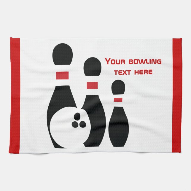 Anpassningsbar av Bowling och stift Kökshandduk (Horisontell)