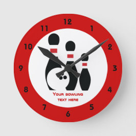 Anpassningsbar av Bowling och stift Rund Klocka