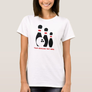 Anpassningsbar av Bowling och stift Tee Shirt