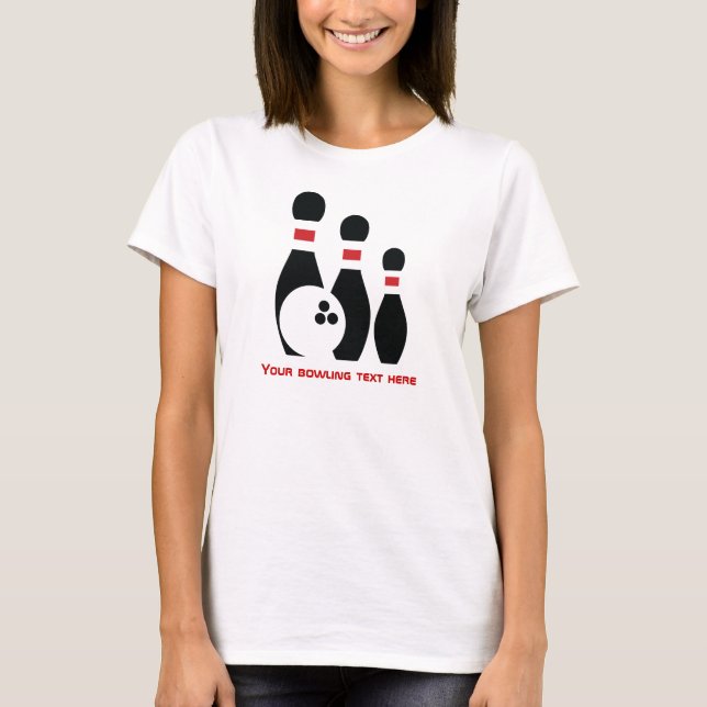 Anpassningsbar av Bowling och stift Tee Shirt (Framsida)