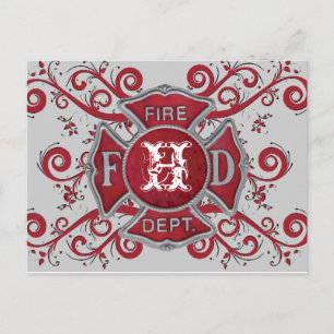 Anpassningsbar av brandavdelning Monogram Vykort