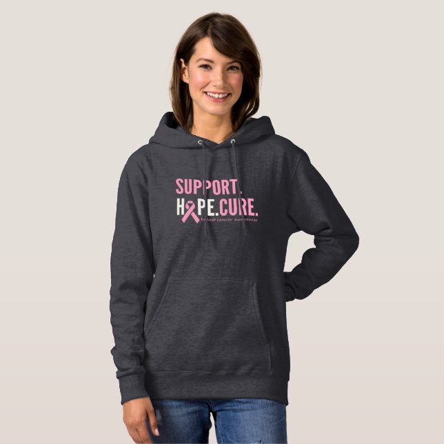 anpassningsbar av bröstcancer Womens Pullover Hood T Shirt (Hel framsida)