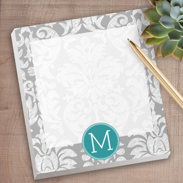 Anpassningsbar av chic Grått och sköldpaddsmönster Anteckningsblock (Personalized notepad - great for a gift or your home office)